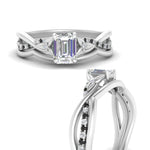 Load image into Gallery viewer, french-pave-emerald-cut-contour-black-diamond-wedding-band-in-white-gold-FD9986B1EMGBLACK-NL-WG
