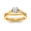 Load image into Gallery viewer, french-pave-emerald-cut-contour-orange-sapphire-wedding-band-in-yellow-gold-FD9986B1EMGSAOR-NL-YG