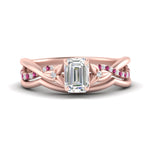 Load image into Gallery viewer, french-pave-emerald-cut-contour-pink-sapphire-wedding-band-in-rose-gold-FD9986B1EMGSADRPI-NL-RG
