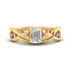Load image into Gallery viewer, french-pave-emerald-cut-contour-pink-sapphire-wedding-band-in-yellow-gold-FD9986B1EMGSADRPI-NL-YG