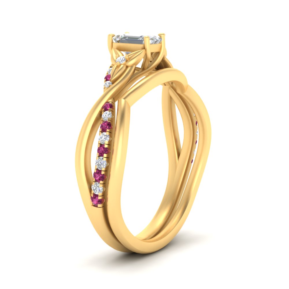 french-pave-emerald-cut-contour-pink-sapphire-wedding-band-in-yellow-gold-FD9986B1EMGSADRPI-NL-YG
