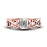 Load image into Gallery viewer, french-pave-emerald-cut-contour-ruby-wedding-band-in-rose-gold-FD9986B1EMGRUDR-NL-RG
