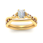 Load image into Gallery viewer, french-pave-emerald-cut-contour-ruby-wedding-band-in-yellow-gold-FD9986B1EMGRUDR-NL-YG
