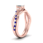 Load image into Gallery viewer, french-pave-emerald-cut-contour-sapphire-wedding-band-in-rose-gold-FD9986B1EMGSABL-NL-RG
