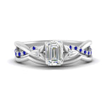 Load image into Gallery viewer, french-pave-emerald-cut-contour-sapphire-wedding-band-in-white-gold-FD9986B1EMGSABL-NL-WG
