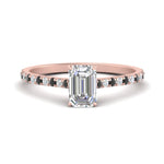 Load image into Gallery viewer, french-pave-emerald-cut-petite-black-diamond-engagement-ring-in-FD9918EMRGBLACKANGLE3-NL-RG