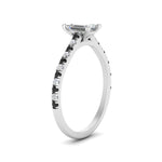 Load image into Gallery viewer, french-pave-emerald-cut-petite-black-diamond-engagement-ring-in-FD9918EMRGBLACKANGLE3-NL-WG