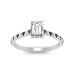 Load image into Gallery viewer, french-pave-emerald-cut-petite-black-diamond-engagement-ring-in-FD9918EMRGBLACKANGLE3-NL-WG