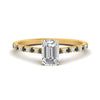 Load image into Gallery viewer, french-pave-emerald-cut-petite-black-diamond-engagement-ring-in-FD9918EMRGBLACKANGLE3-NL-YG