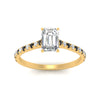 Load image into Gallery viewer, french-pave-emerald-cut-petite-black-diamond-engagement-ring-in-FD9918EMRGBLACKANGLE3-NL-YG