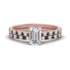 Load image into Gallery viewer, french-pave-emerald-cut-petite-black-diamond-wedding-ring-set-in-FD9918EMGBLACKANGLE3-NL-RG-B1