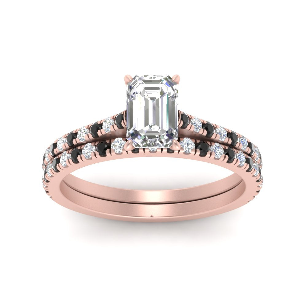 french-pave-emerald-cut-petite-black-diamond-wedding-ring-set-in-FD9918EMGBLACKANGLE3-NL-RG-B1