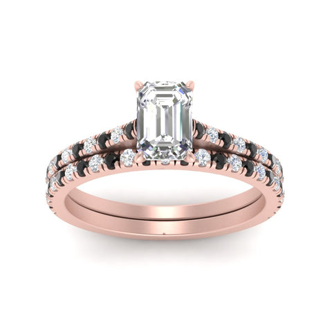 french-pave-emerald-cut-petite-black-diamond-wedding-ring-set-in-FD9918EMGBLACKANGLE3-NL-RG-B1