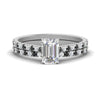 Load image into Gallery viewer, french-pave-emerald-cut-petite-black-diamond-wedding-ring-set-in-FD9918EMGBLACKANGLE3-NL-WG-B1
