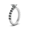 Load image into Gallery viewer, french-pave-emerald-cut-petite-black-diamond-wedding-ring-set-in-FD9918EMGBLACKANGLE3-NL-WG-B1