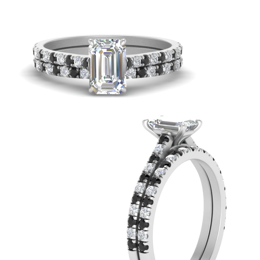 french-pave-emerald-cut-petite-black-diamond-wedding-ring-set-in-FD9918EMGBLACKANGLE3-NL-WG-B1