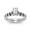 Load image into Gallery viewer, french-pave-emerald-cut-petite-black-diamond-wedding-ring-set-in-FD9918EMGBLACKANGLE3-NL-WG-B1