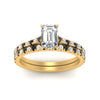 Load image into Gallery viewer, french-pave-emerald-cut-petite-black-diamond-wedding-ring-set-in-FD9918EMGBLACKANGLE3-NL-YG-B1