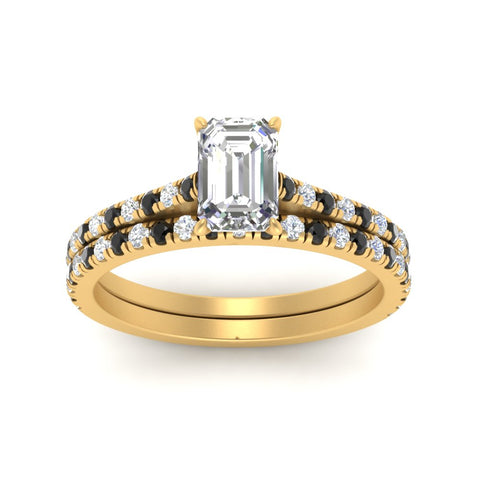 french-pave-emerald-cut-petite-black-diamond-wedding-ring-set-in-FD9918EMGBLACKANGLE3-NL-YG-B1
