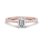 Load image into Gallery viewer, french-pave-emerald-cut-petite-diamond-engagement-ring-in-FD9918EMRANGLE3-NL-RG