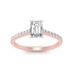 Load image into Gallery viewer, french-pave-emerald-cut-petite-diamond-engagement-ring-in-FD9918EMRANGLE3-NL-RG