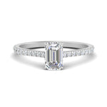 Load image into Gallery viewer, french-pave-emerald-cut-petite-diamond-engagement-ring-in-FD9918R