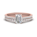 Load image into Gallery viewer, french-pave-emerald-cut-petite-diamond-wedding-ring-set-in-FD9918EMANGLE3-NL-RG-B1
