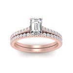 Load image into Gallery viewer, french-pave-emerald-cut-petite-diamond-wedding-ring-set-in-FD9918EMANGLE3-NL-RG-B1
