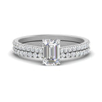Load image into Gallery viewer, french-pave-emerald-cut-petite-diamond-wedding-ring-set-in-FD9918EMANGLE3-NL-WG-B1
