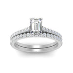 Load image into Gallery viewer, french-pave-emerald-cut-petite-diamond-wedding-ring-set-in-FD9918EMANGLE3-NL-WG-B1
