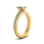 Load image into Gallery viewer, french-pave-emerald-cut-petite-diamond-wedding-ring-set-in-FD9918EMANGLE3-NL-YG-B1
