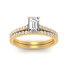 Load image into Gallery viewer, french-pave-emerald-cut-petite-diamond-wedding-ring-set-in-FD9918EMANGLE3-NL-YG-B1
