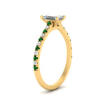 Load image into Gallery viewer, french-pave-emerald-cut-petite-emerald-engagement-ring-in-FD9918EMRGEMGRANGLE3-NL-YG