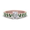 Load image into Gallery viewer, french-pave-emerald-cut-petite-emerald-wedding-ring-set-in-FD9918EMGEMGRANGLE3-NL-RG-B1