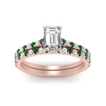 Load image into Gallery viewer, french-pave-emerald-cut-petite-emerald-wedding-ring-set-in-FD9918EMGEMGRANGLE3-NL-RG-B1
