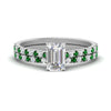 Load image into Gallery viewer, french-pave-emerald-cut-petite-emerald-wedding-ring-set-in-FD9918EMGEMGRANGLE3-NL-WG-B1