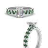 Load image into Gallery viewer, french-pave-emerald-cut-petite-emerald-wedding-ring-set-in-FD9918EMGEMGRANGLE3-NL-WG-B1