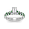 Load image into Gallery viewer, french-pave-emerald-cut-petite-emerald-wedding-ring-set-in-FD9918EMGEMGRANGLE3-NL-WG-B1