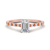 Load image into Gallery viewer, french-pave-emerald-cut-petite-orange-sapphire-engagement-ring-in-FD9918EMRGSAORANGLE3-NL-RG
