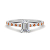 Load image into Gallery viewer, french-pave-emerald-cut-petite-orange-sapphire-engagement-ring-in-FD9918EMRGSAORANGLE3-NL-WG