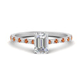 Thumbnail 43 - french-pave-emerald-cut-petite-orange-sapphire-engagement-ring-in-FD9918EMRGSAORANGLE3-NL-WG