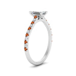 Load image into Gallery viewer, french-pave-emerald-cut-petite-orange-sapphire-engagement-ring-in-FD9918EMRGSAORANGLE3-NL-WG