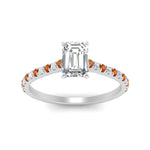 Load image into Gallery viewer, french-pave-emerald-cut-petite-orange-sapphire-engagement-ring-in-FD9918EMRGSAORANGLE3-NL-WG