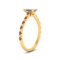 Thumbnail 73 - french-pave-emerald-cut-petite-orange-sapphire-engagement-ring-in-FD9918EMRGSAORANGLE3-NL-YG