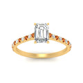 Thumbnail 72 - french-pave-emerald-cut-petite-orange-sapphire-engagement-ring-in-FD9918EMRGSAORANGLE3-NL-YG