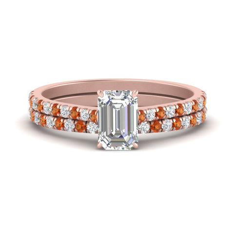 french-pave-emerald-cut-petite-orange-sapphire-wedding-ring-set-in-FD9918EMGSAORANGLE3-NL-RG-B1