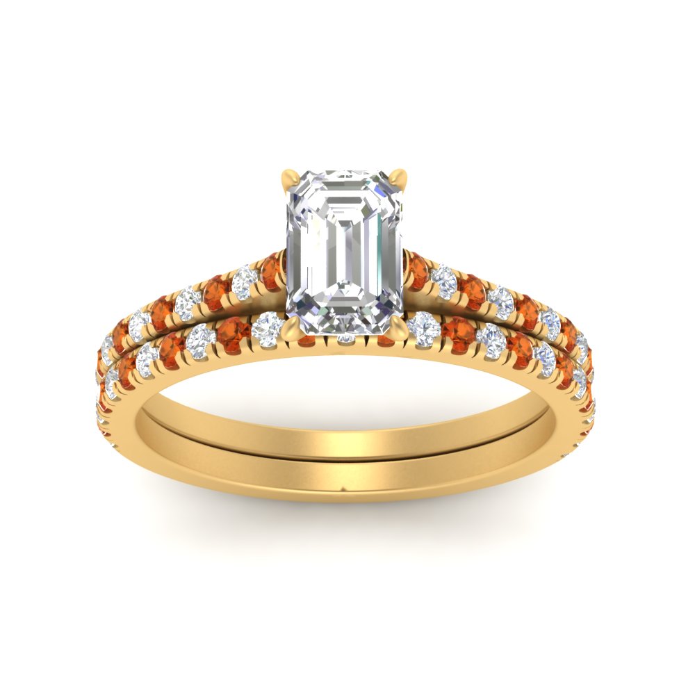 french-pave-emerald-cut-petite-orange-sapphire-wedding-ring-set-in-FD9918EMGSAORANGLE3-NL-YG-B1