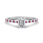 Load image into Gallery viewer, french-pave-emerald-cut-petite-pink-sapphire-engagement-ring-in-FD9918EMRGSADRPIANGLE3-NL-WG
