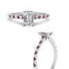 Load image into Gallery viewer, french-pave-emerald-cut-petite-pink-sapphire-engagement-ring-in-FD9918EMRGSADRPIANGLE3-NL-WG