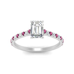 Load image into Gallery viewer, french-pave-emerald-cut-petite-pink-sapphire-engagement-ring-in-FD9918EMRGSADRPIANGLE3-NL-WG